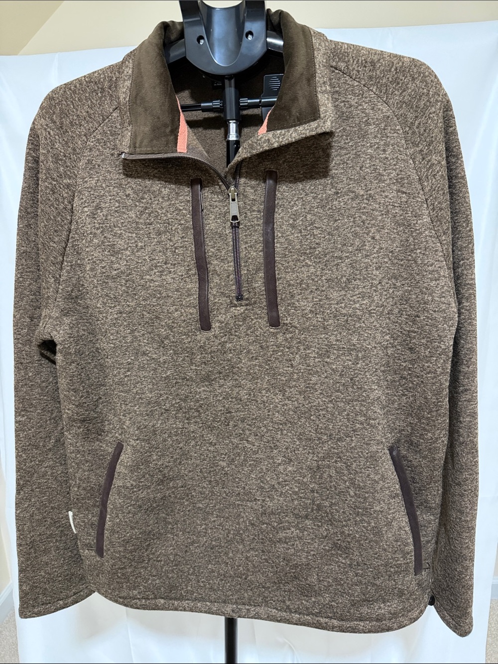 Tom Beckbe Brown 1/4 zip Fleece Pullover